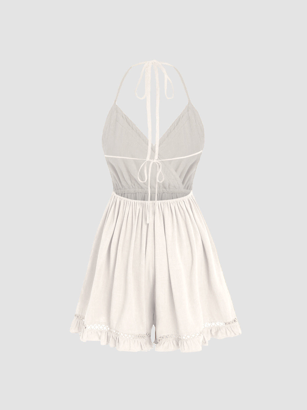 Lässiges Elegantes Weißes Kleid Mit Textur