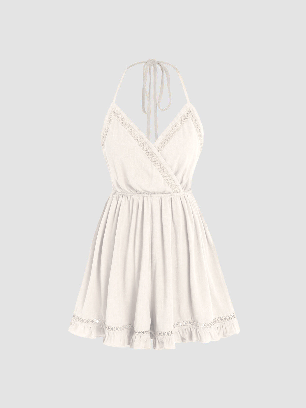 Lässiges Elegantes Weißes Kleid Mit Textur