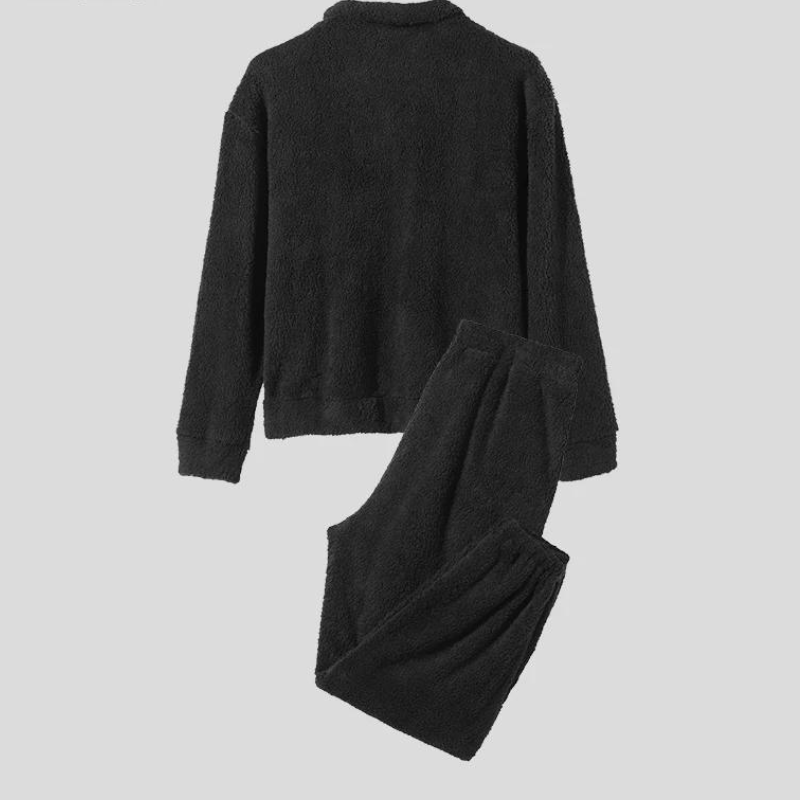 Fuzzy Fleece Sweatshirt mit langen Ärmeln und langer Hose