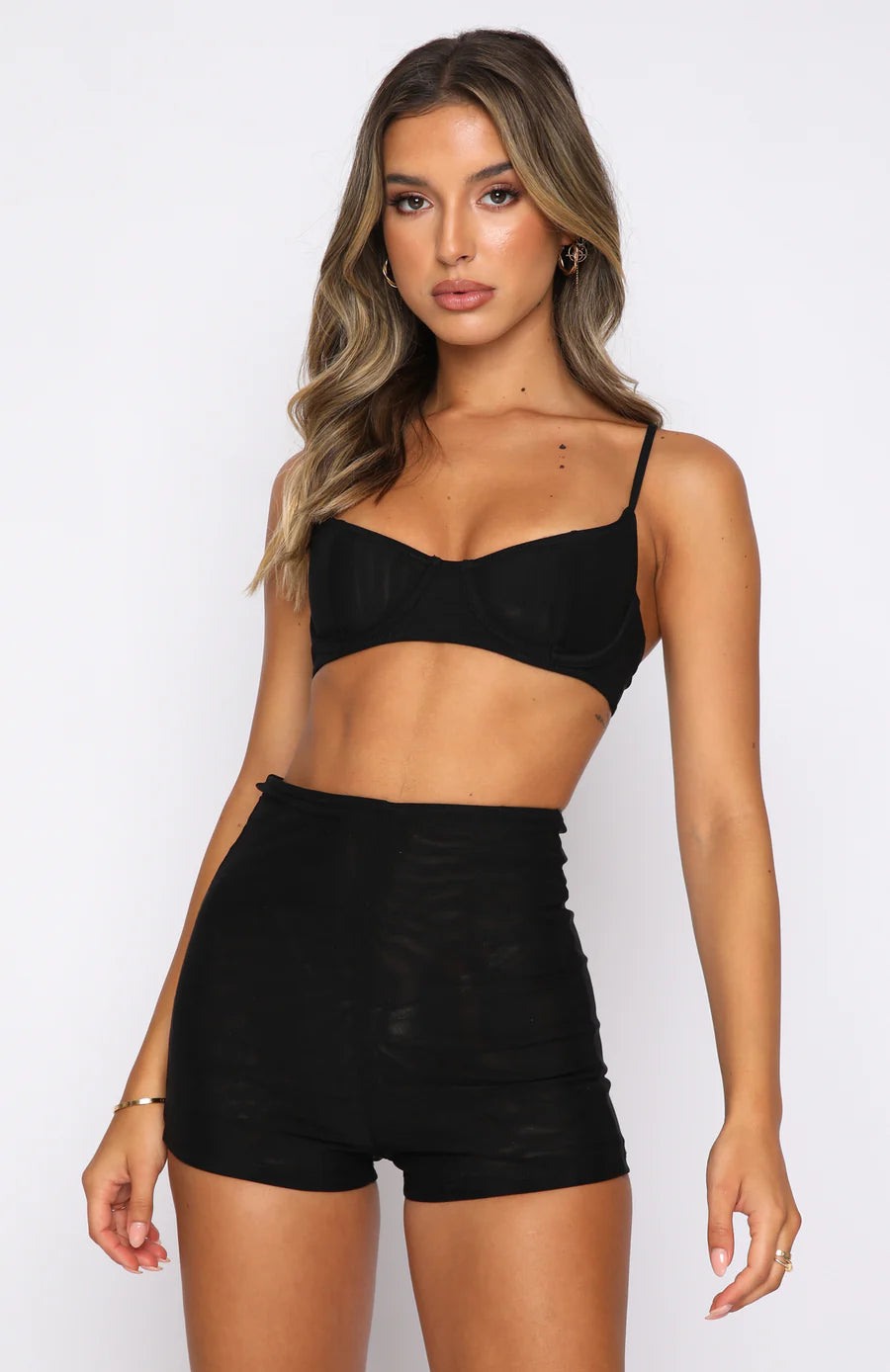 Bralette-Crop-Top mit dünnen Trägern