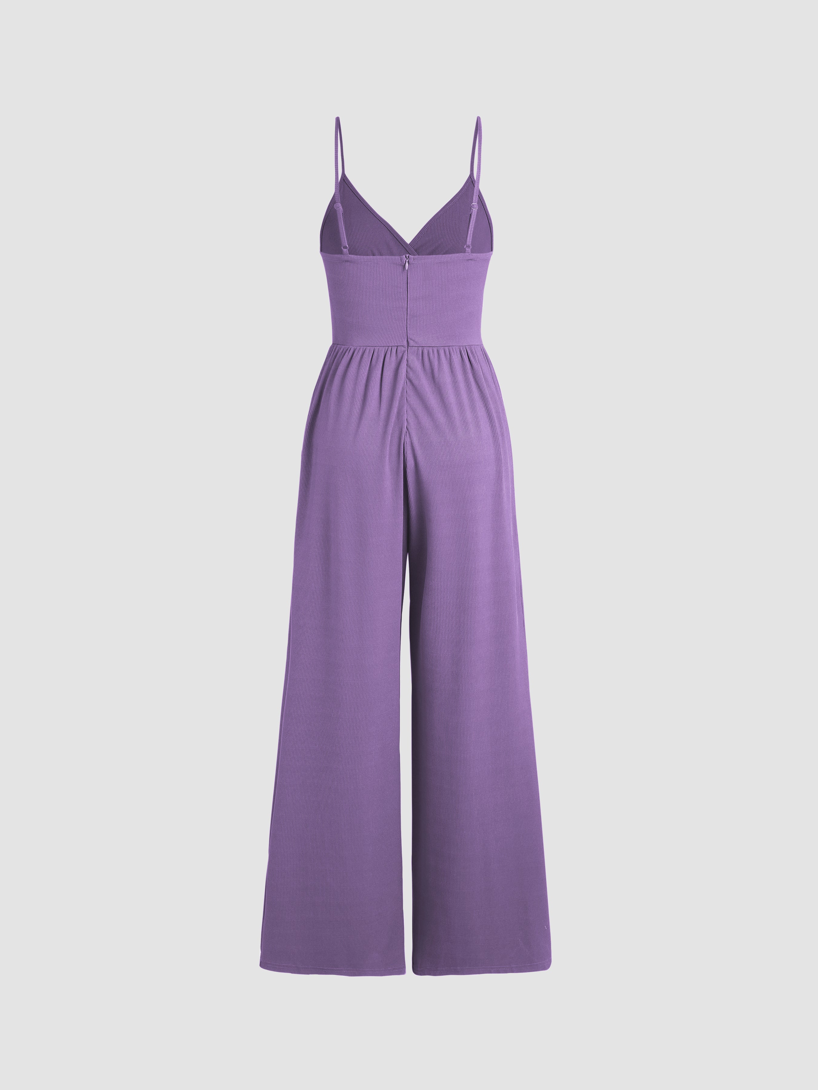 Jumpsuit mit weitem Bein und V-Ausschnitt