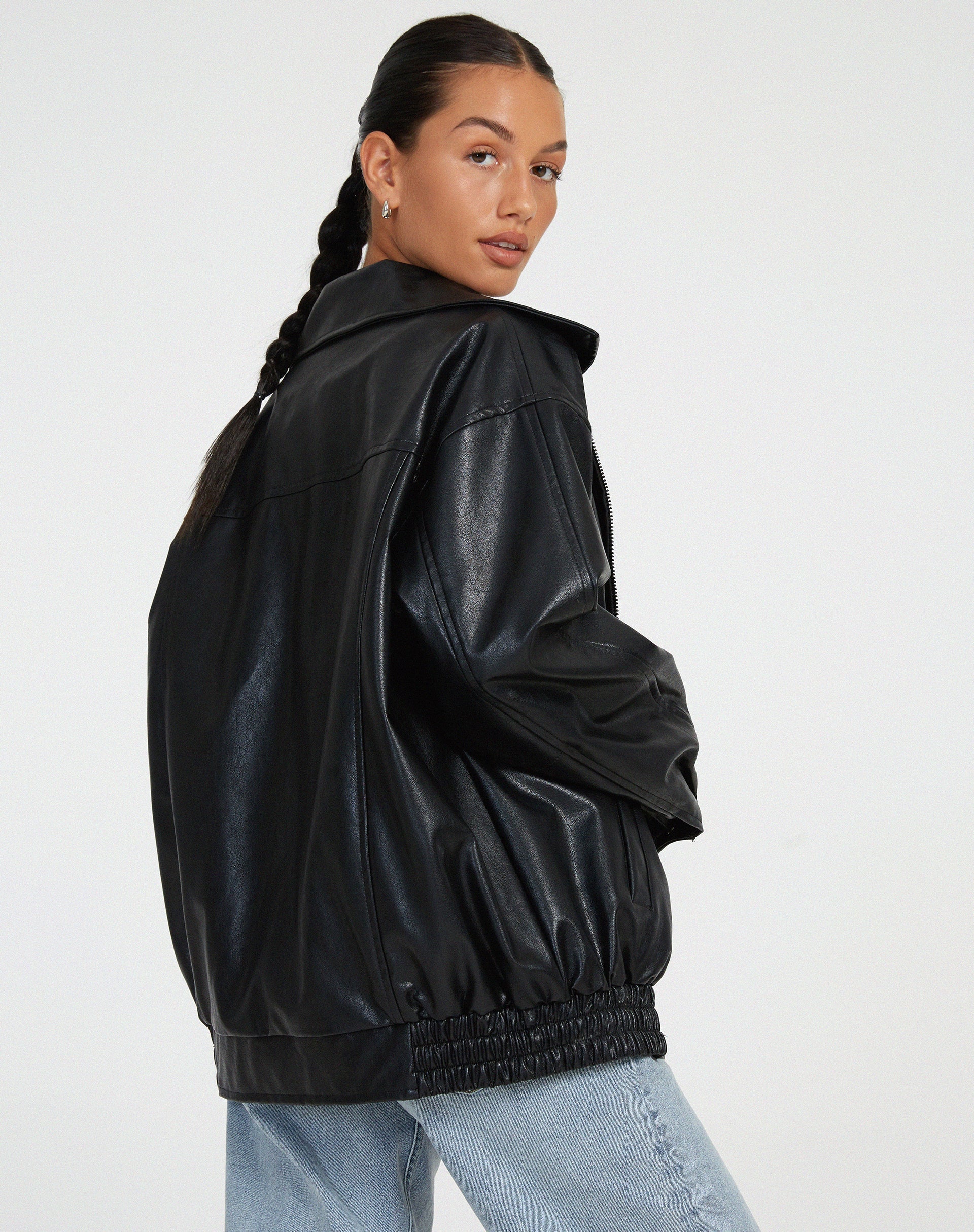 Lockere Lederjacke