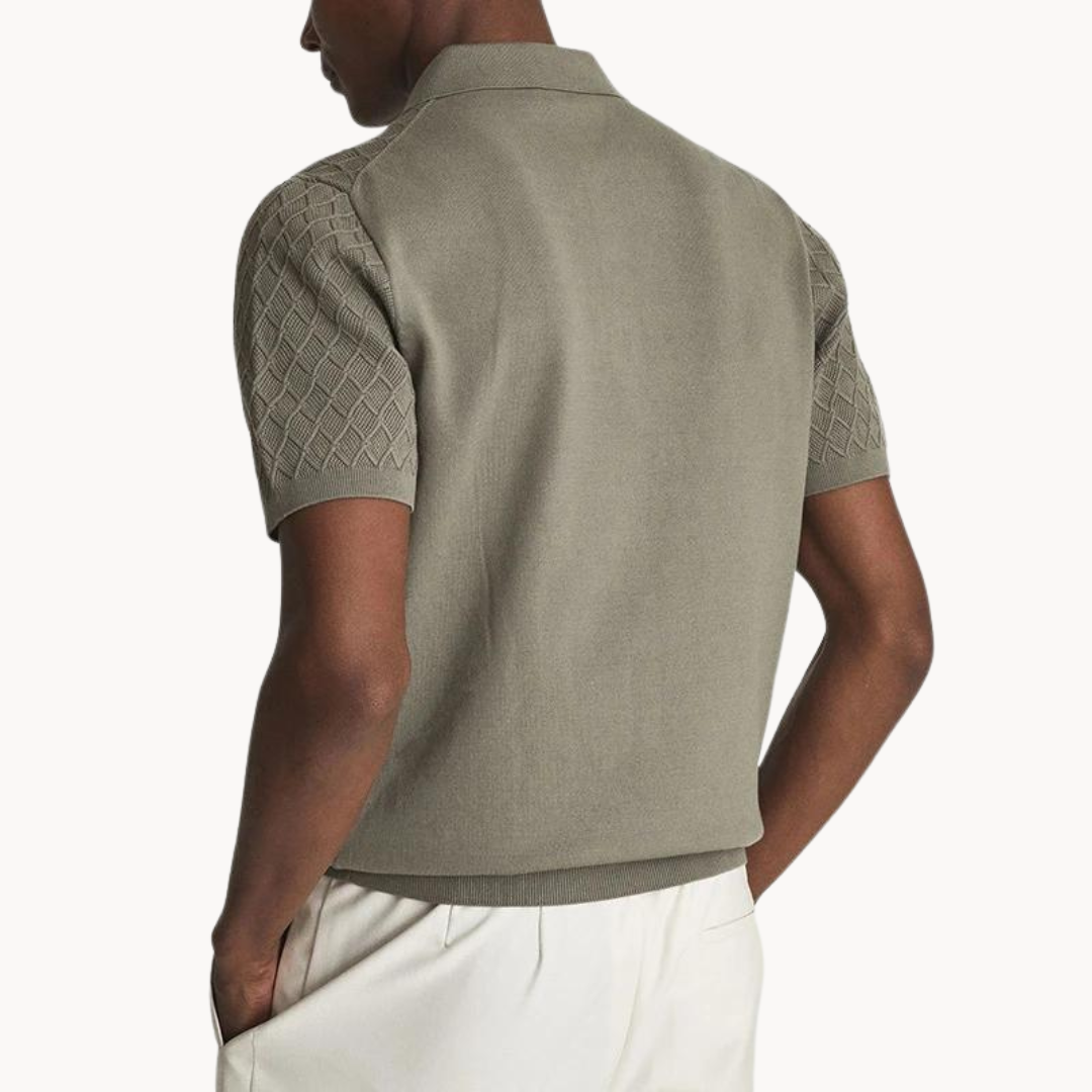 Luxuriöses strukturiertes Poloshirt