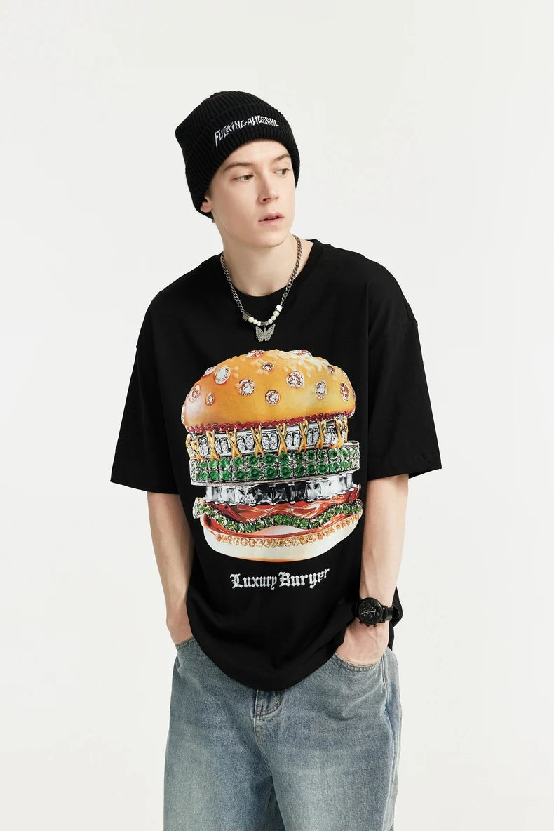 T-Shirt mit Hamburger Aufdruck