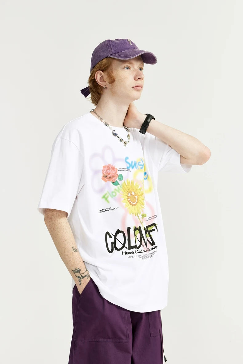 Graffiti Sonnenblumen T-Shirt