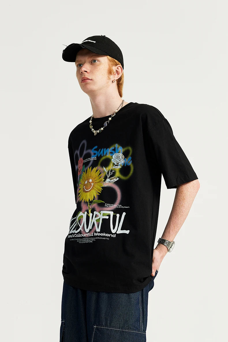 Graffiti Sonnenblumen T-Shirt