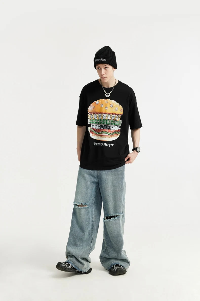 T-Shirt mit Hamburger Aufdruck