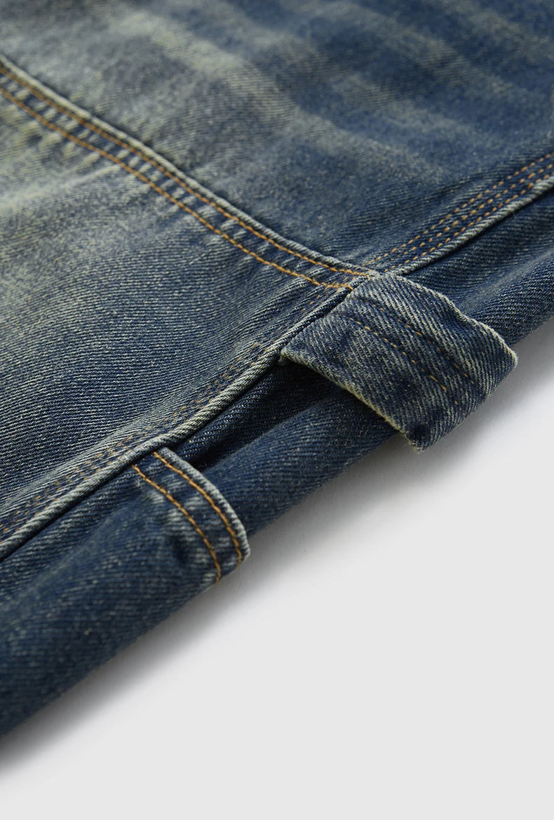 Retro Waschungsjeans mit weitem Bein