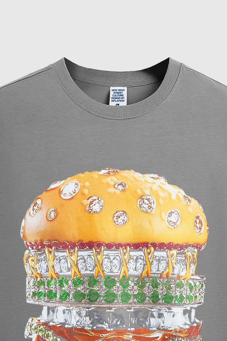 T-Shirt mit Hamburger Aufdruck