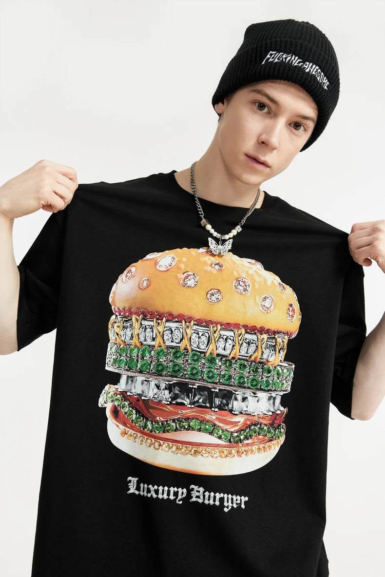 T-Shirt mit Hamburger Aufdruck