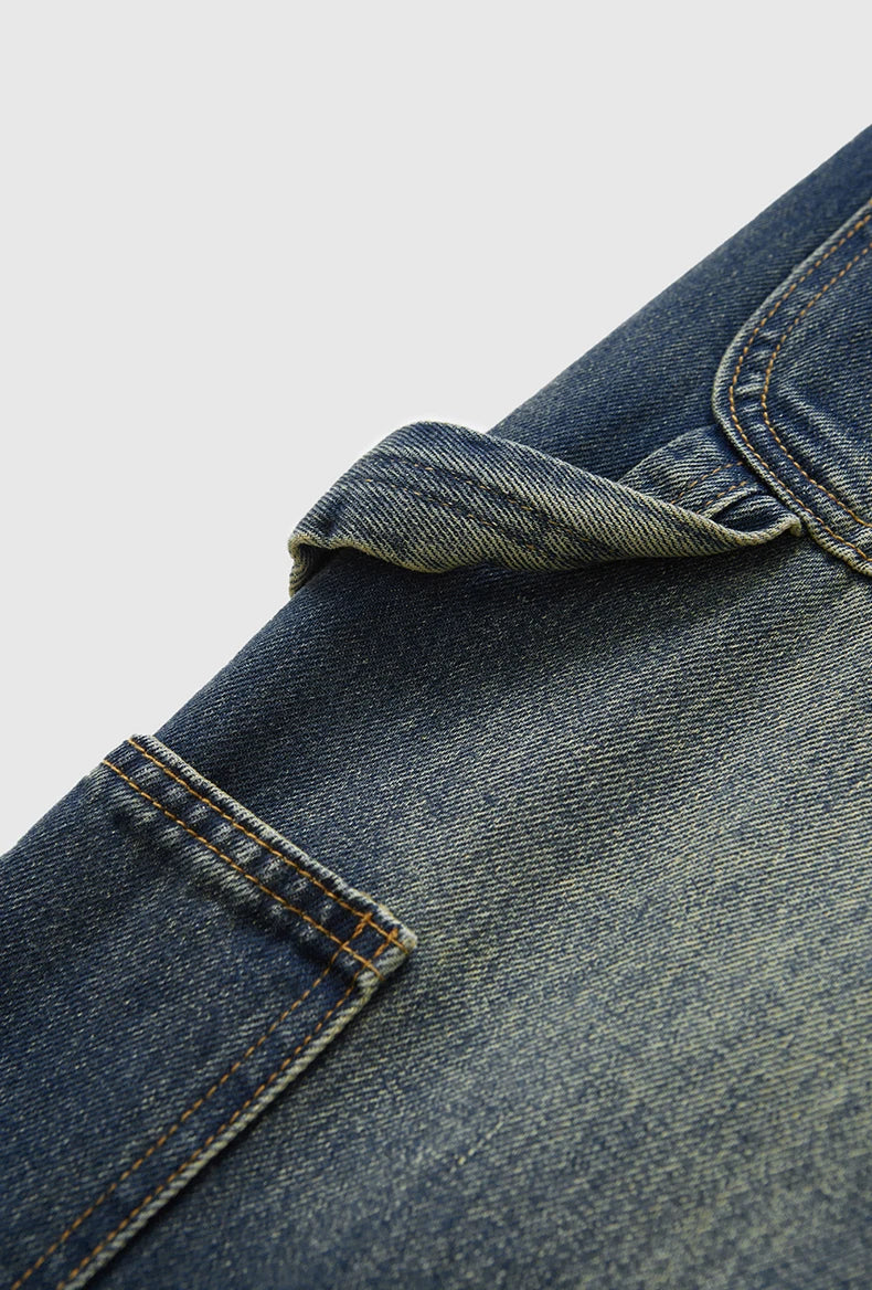 Retro Waschungsjeans mit weitem Bein