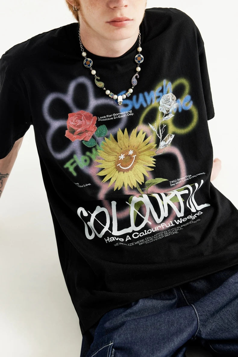 Graffiti Sonnenblumen T-Shirt