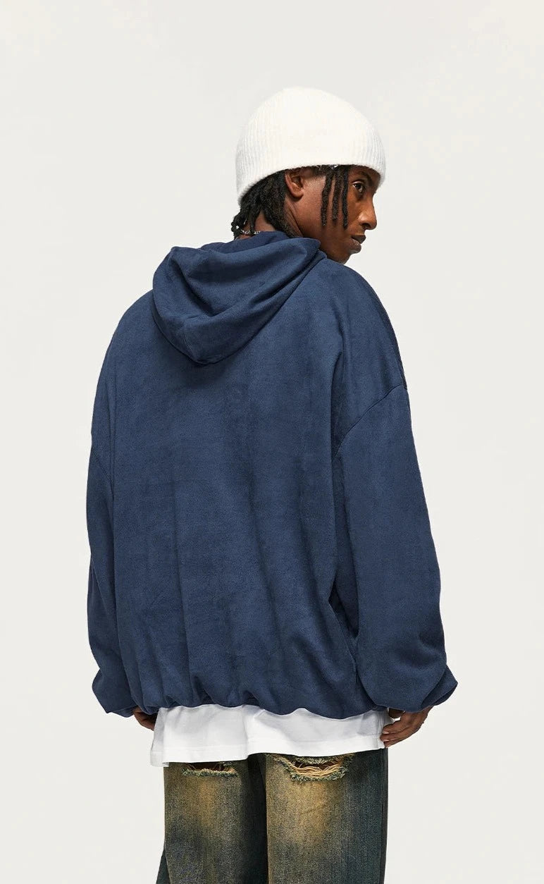 Marineblauer Hoodie in Übergröße