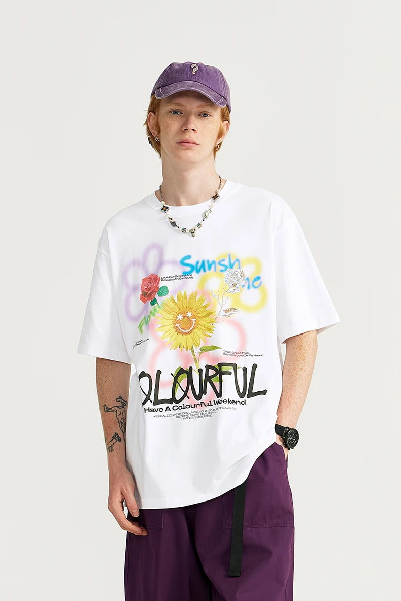 Graffiti Sonnenblumen T-Shirt