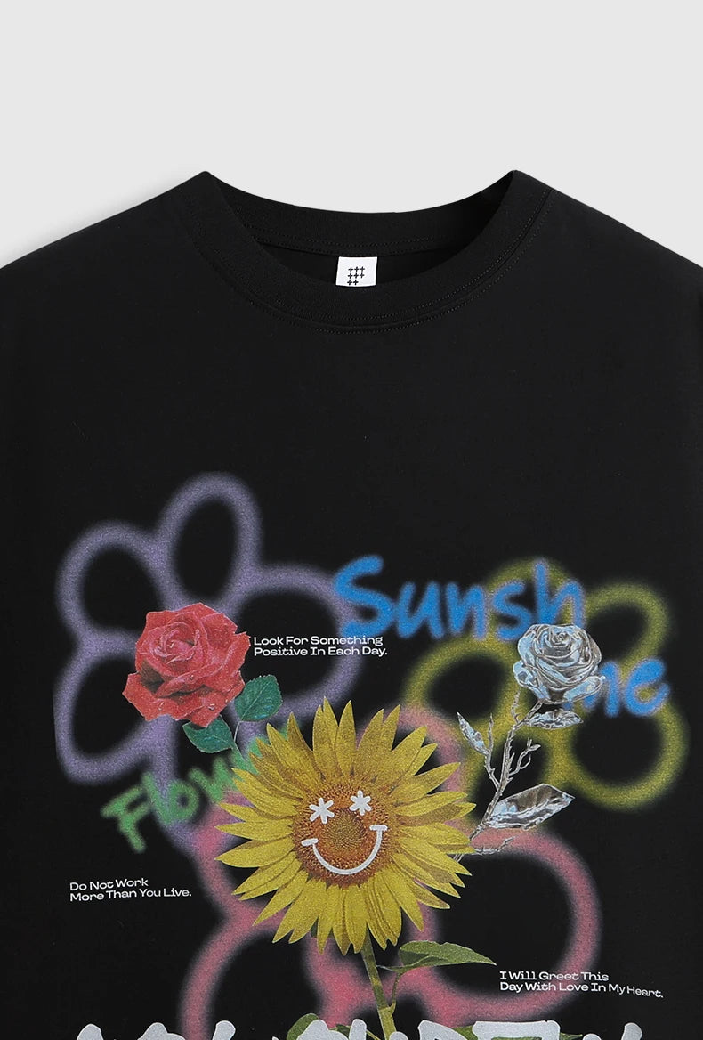 Graffiti Sonnenblumen T-Shirt