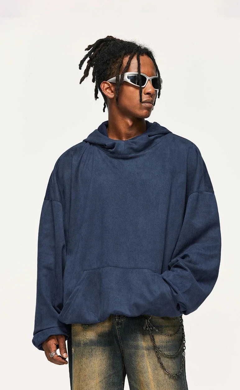 Marineblauer Hoodie in Übergröße