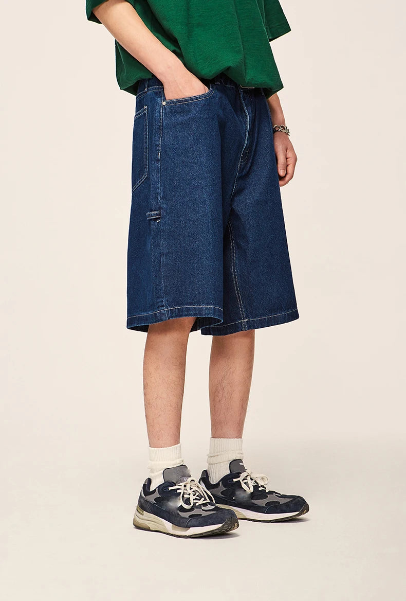 Vintage gewaschene Jeansshorts mit geradem Bein