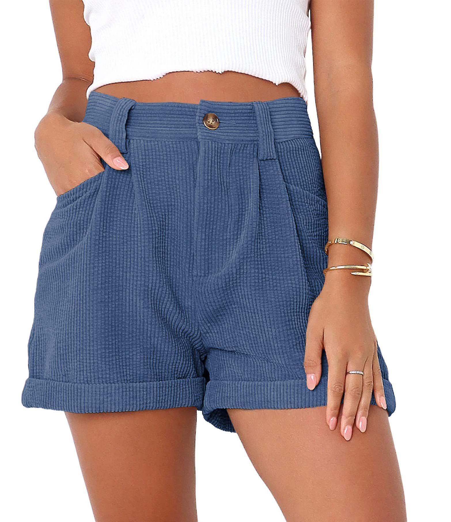 Cordshorts mit hoher Taille