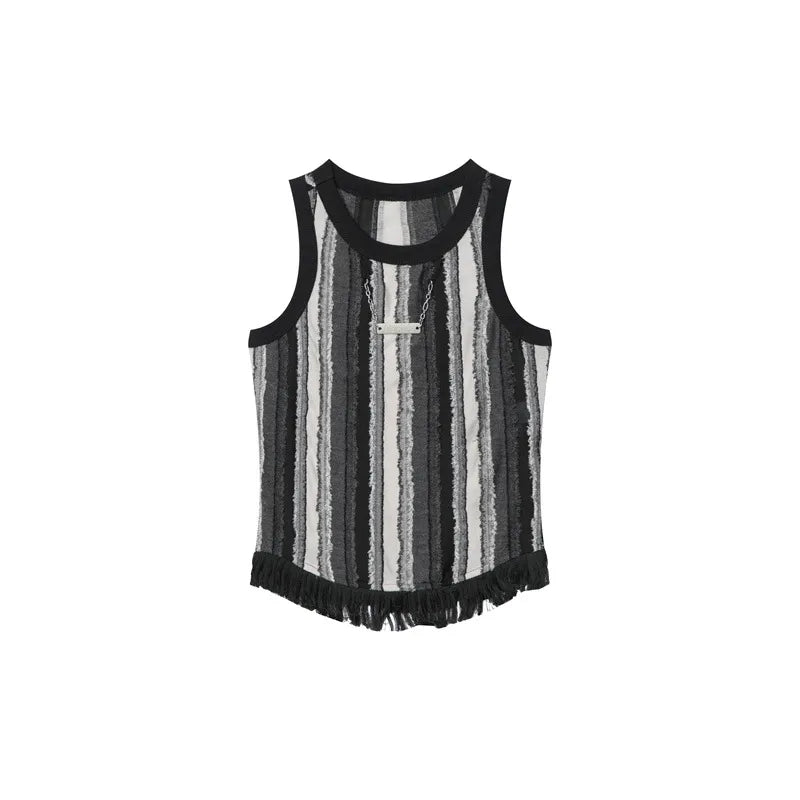 Strukturiertes Tanktop mit Streifen