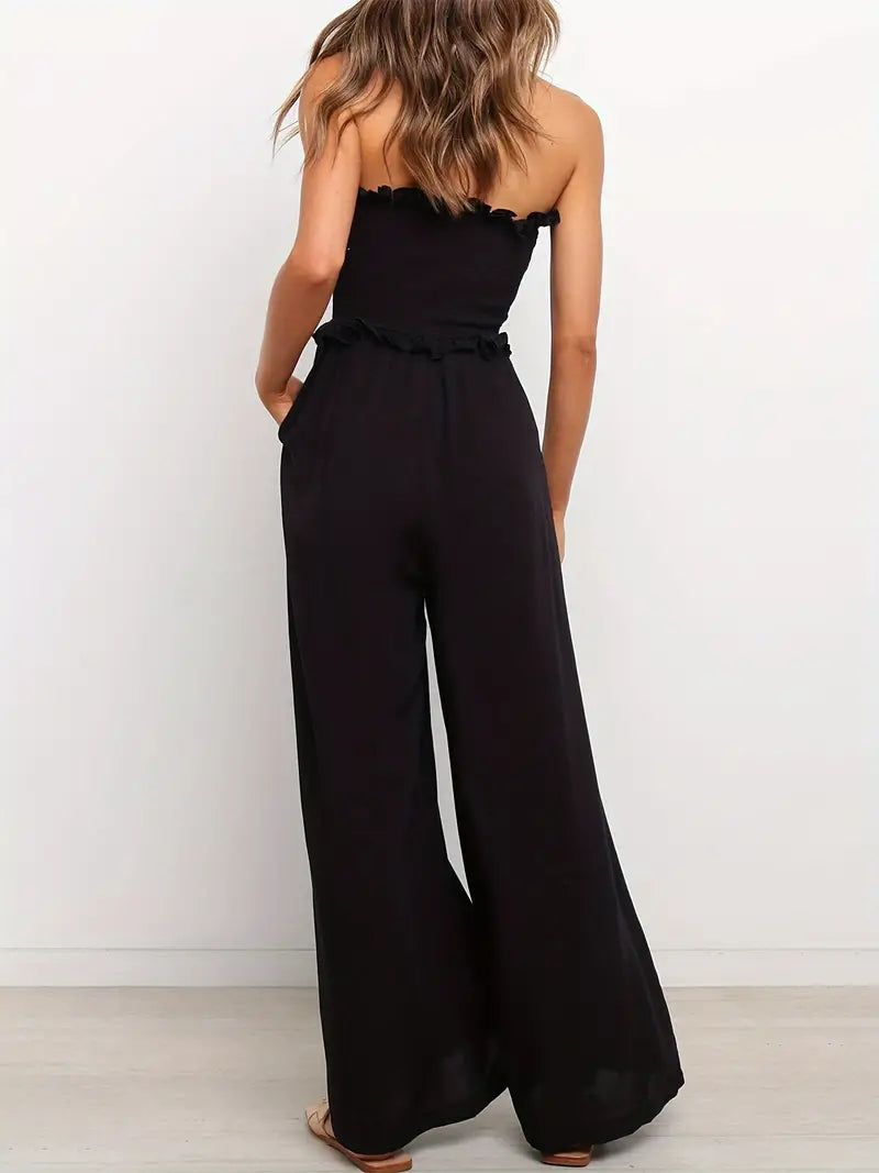 Ärmelloser schwarzer Jumpsuit