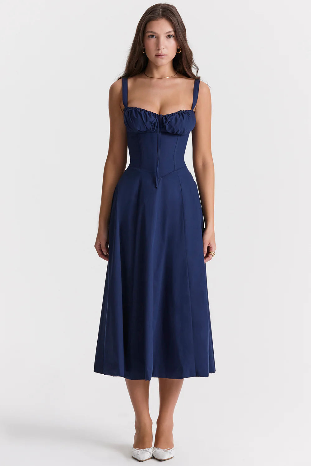 Bustier-Midikleid in Marine