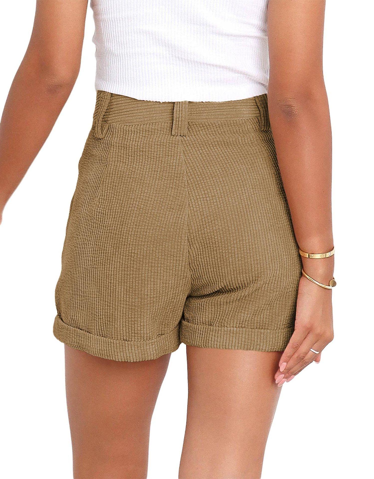 Cordshorts mit hoher Taille