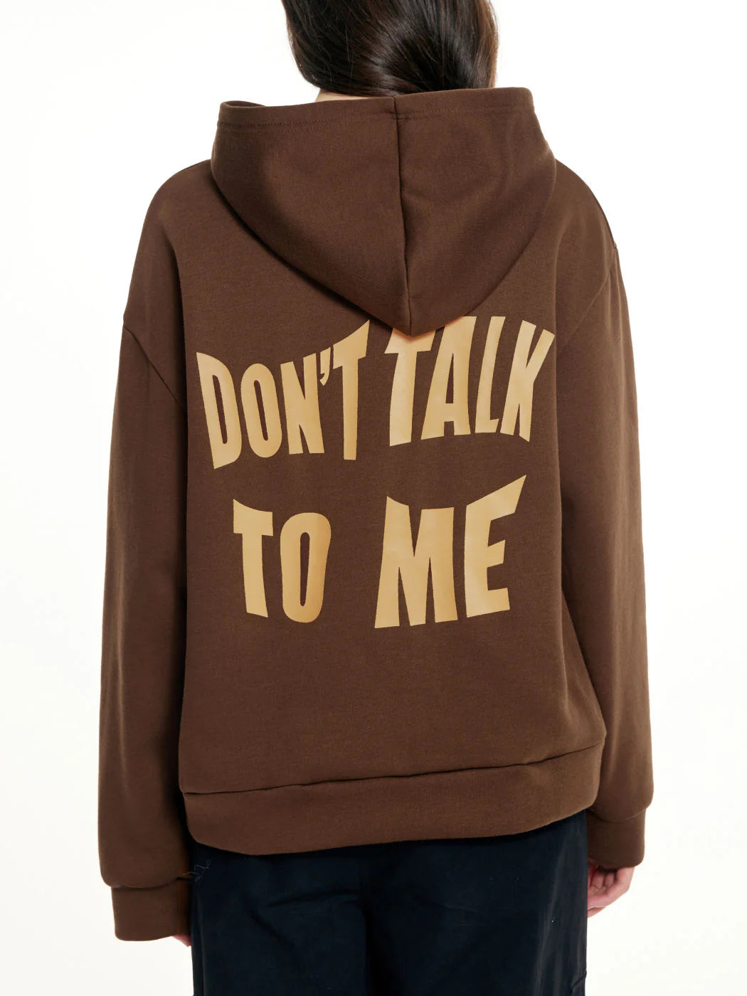 Kapuzenpullover „Don't Talk To Me“ in Braun