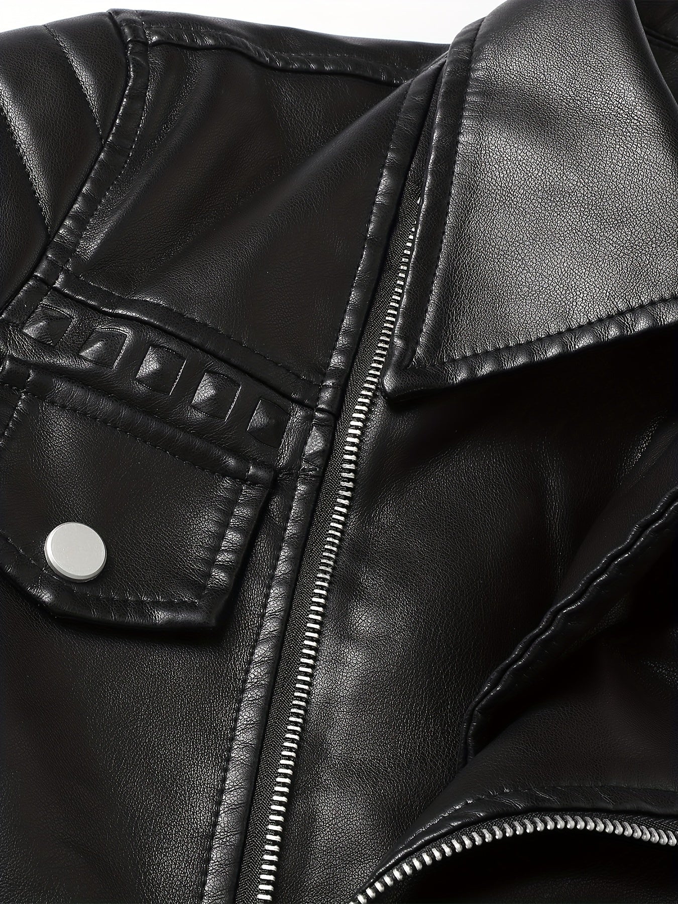 Warme dicke Biker Lederjacke