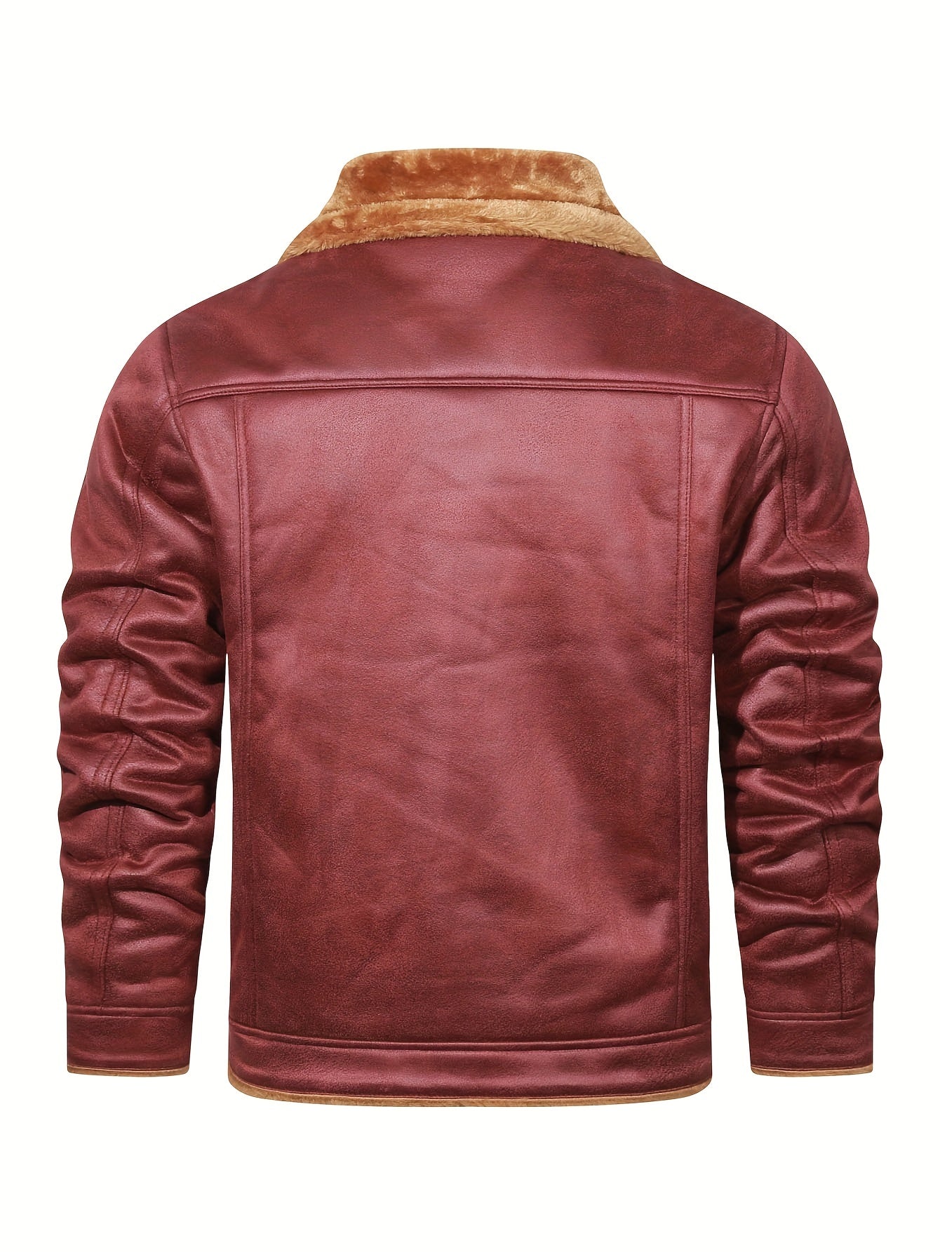 Fleece Kunstlederjacke für Herren