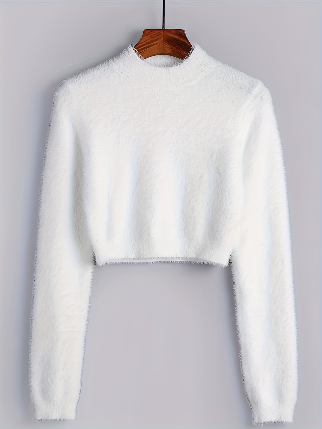 Eleganter Weißer Pelzpullover