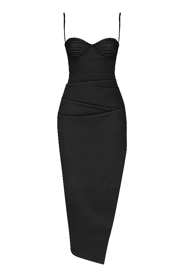 Geplooides Korsett Midi Kleid