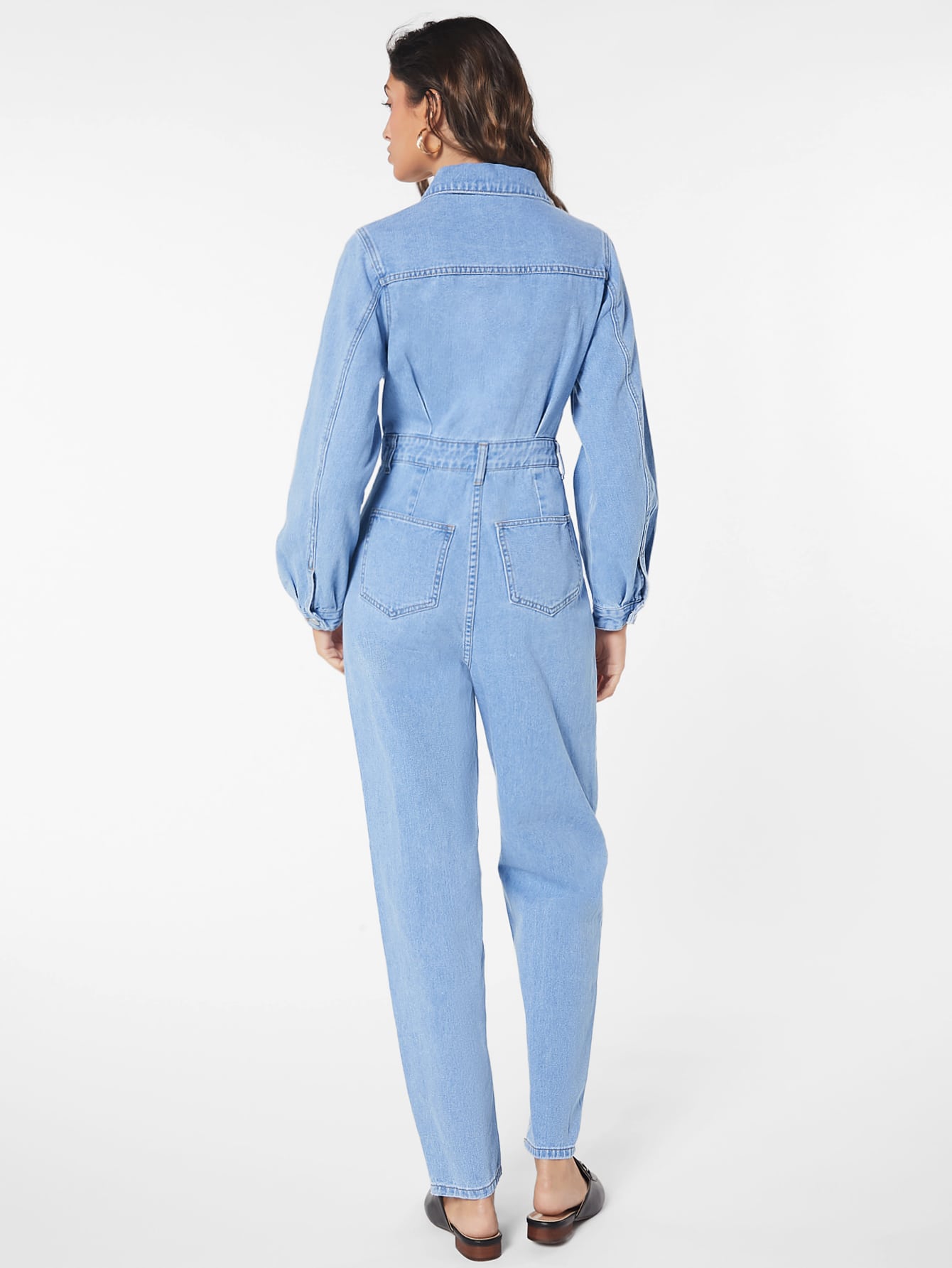 Blues Jumpsuit mit Pattentasche mit Knopf vorne Denim