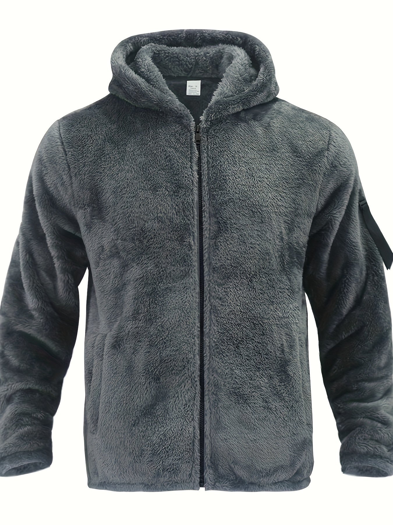 Flauschiger Herren Kapuzenpullover mit Baumwollmischung und Sherpa Futter