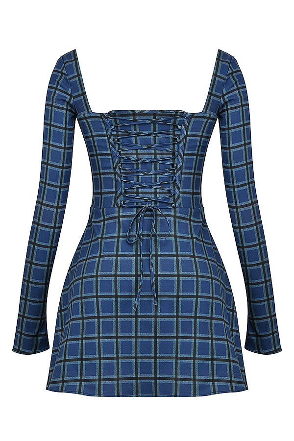 Minikleid mit Tartan Korsett