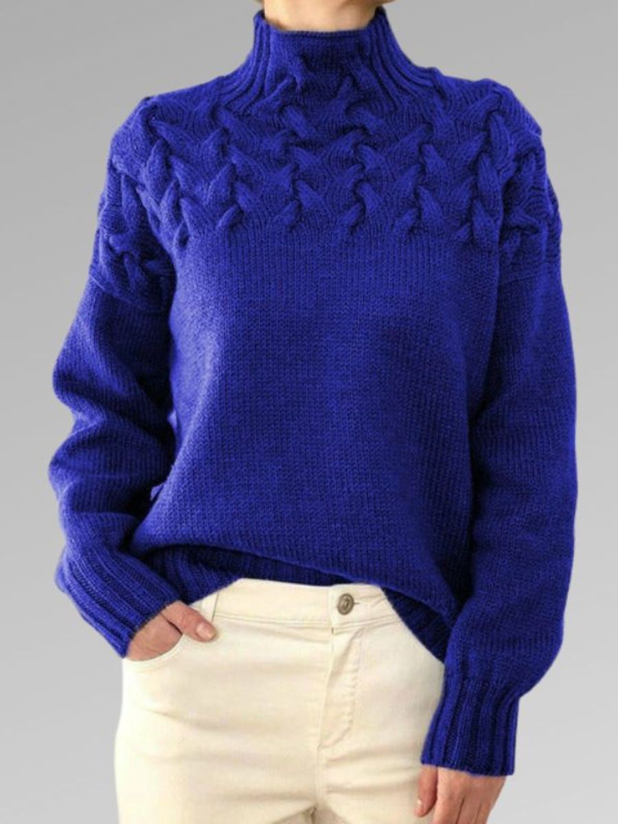 Eleganter Pullover Aus Zopfstrick