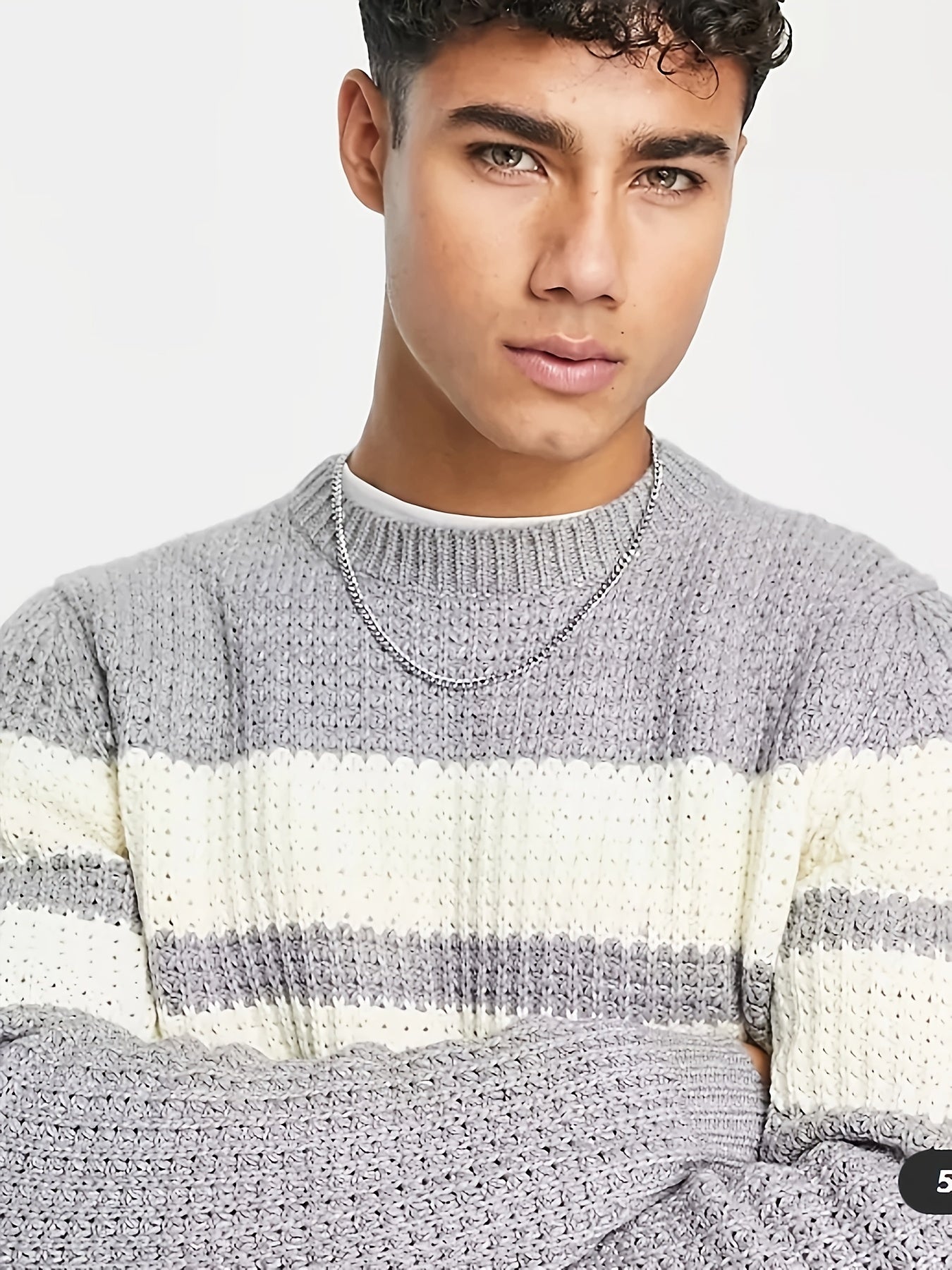 Gestreifter Strickpullover für Herren