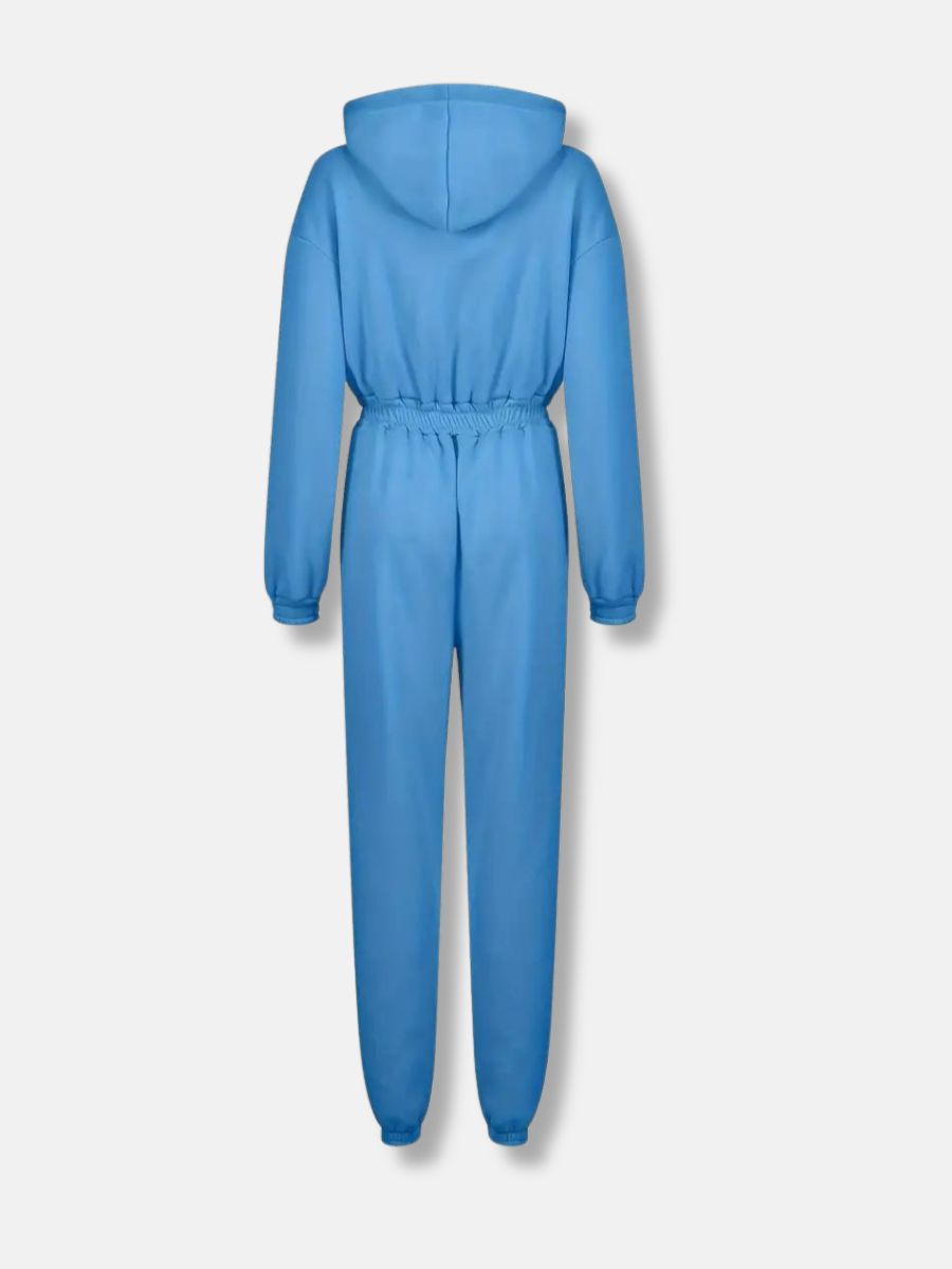 Jumpsuit mit Kapuze und Kordelzug