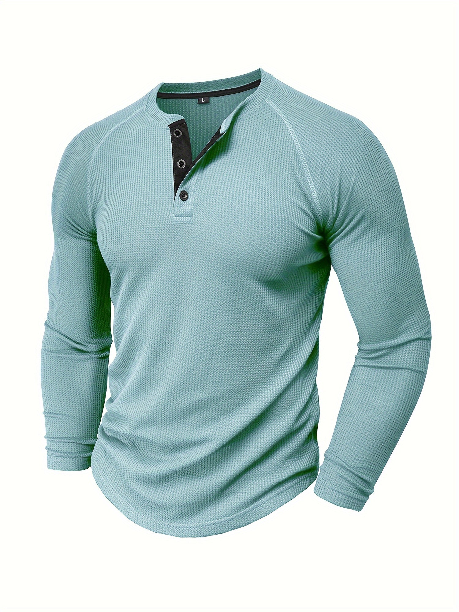 Langarm Henley Shirt