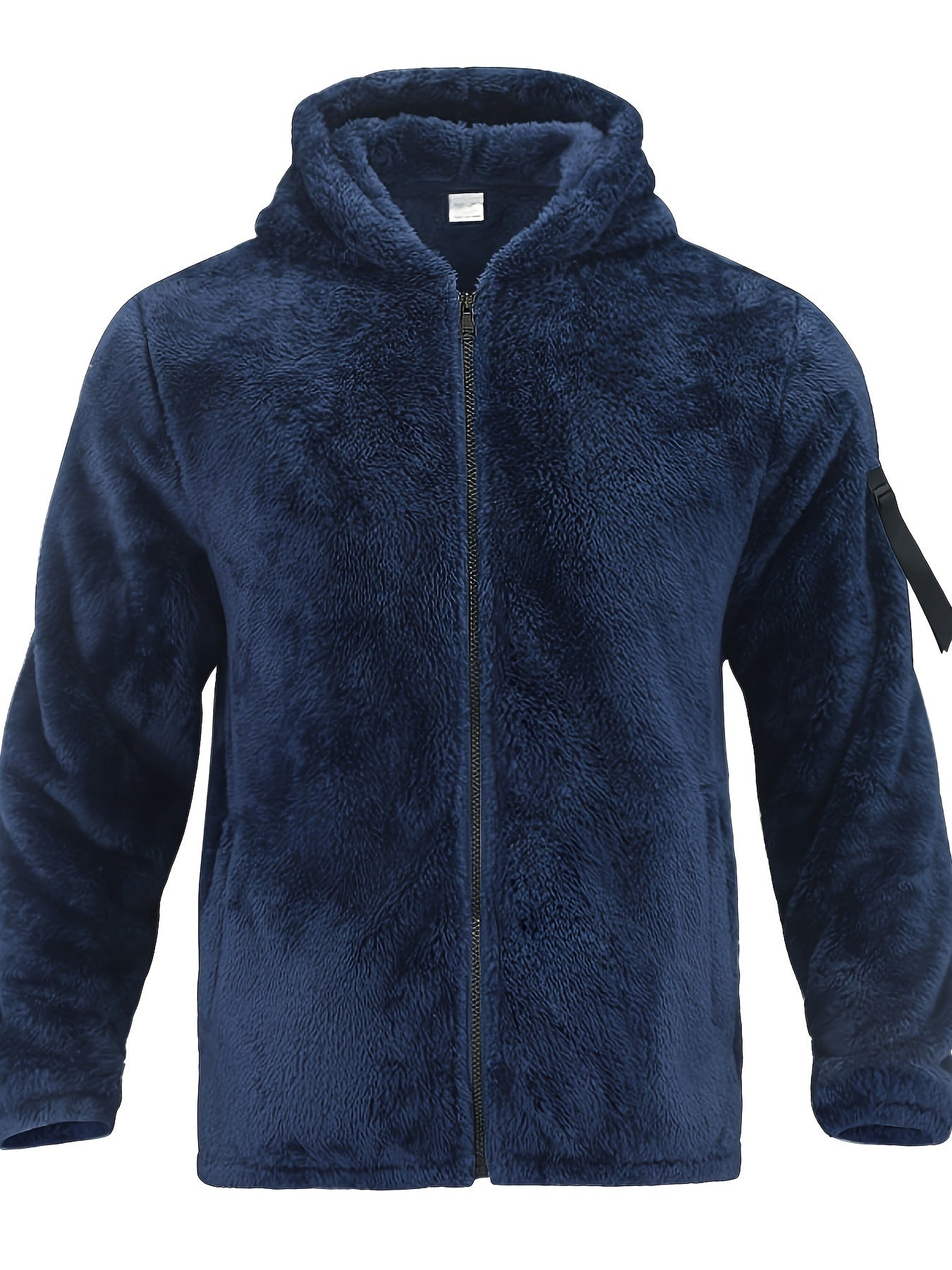 Flauschiger Herren Kapuzenpullover mit Baumwollmischung und Sherpa Futter