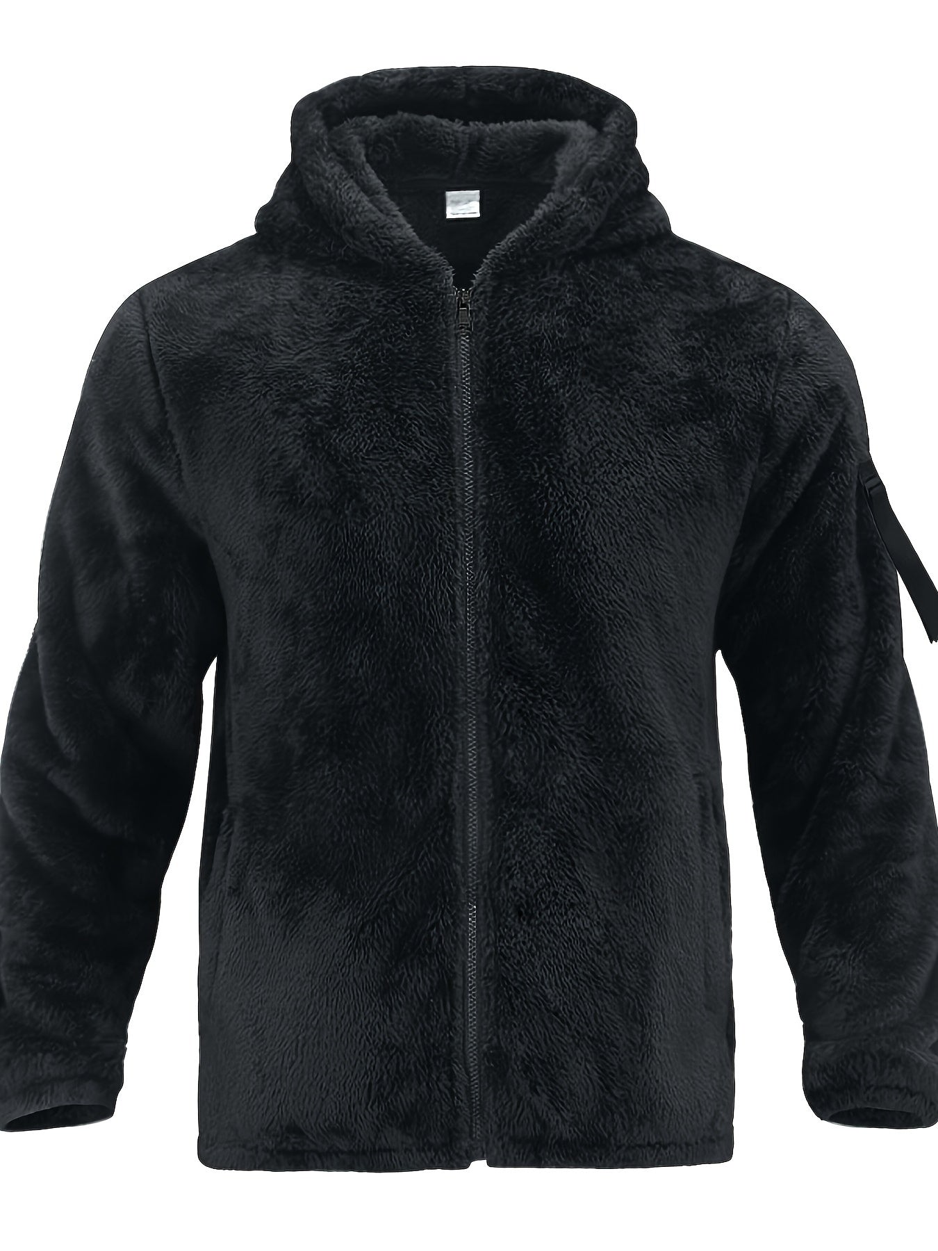 Flauschiger Herren Kapuzenpullover mit Baumwollmischung und Sherpa Futter