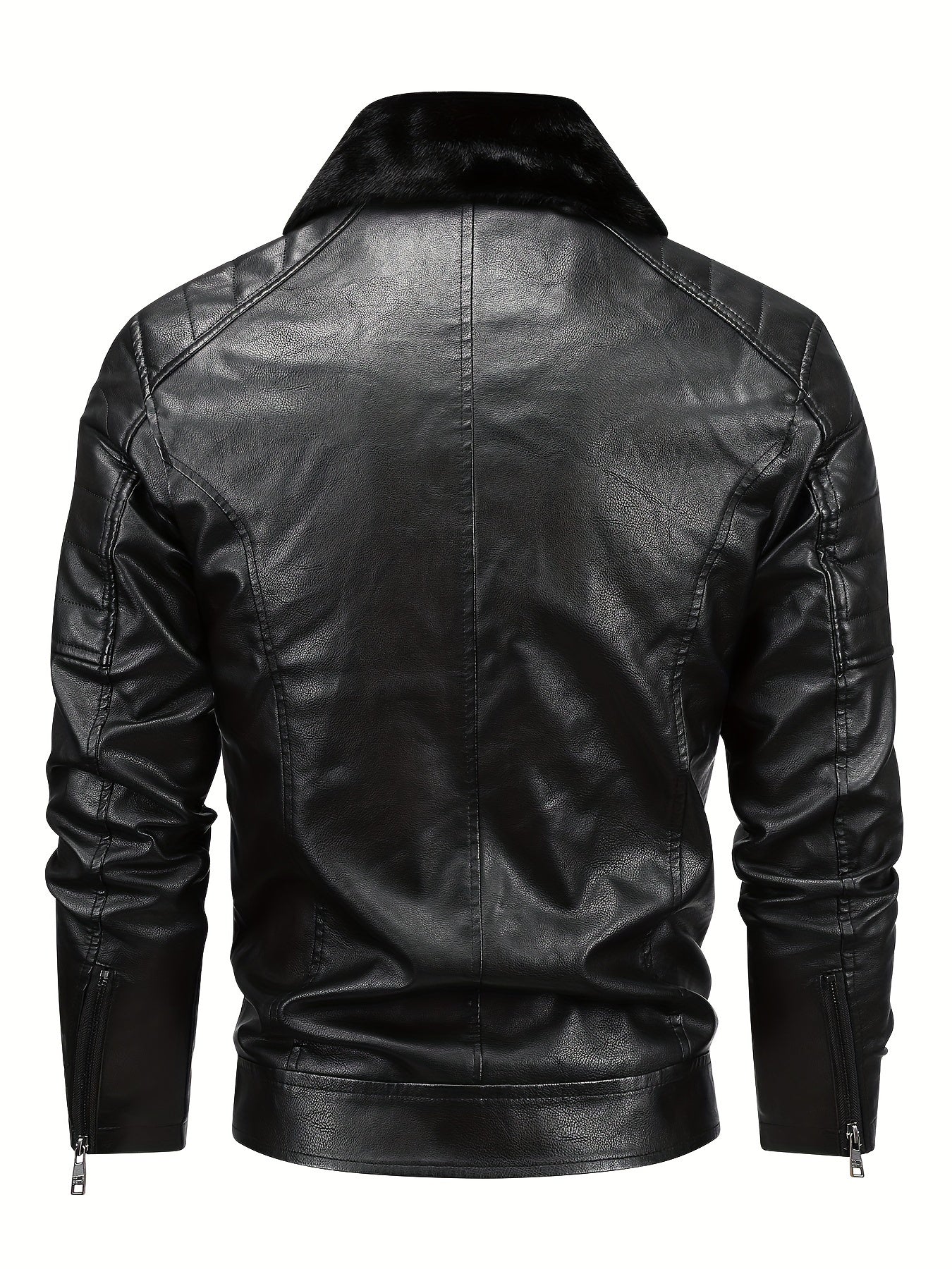 Schwarze Jacke aus Lederfleece