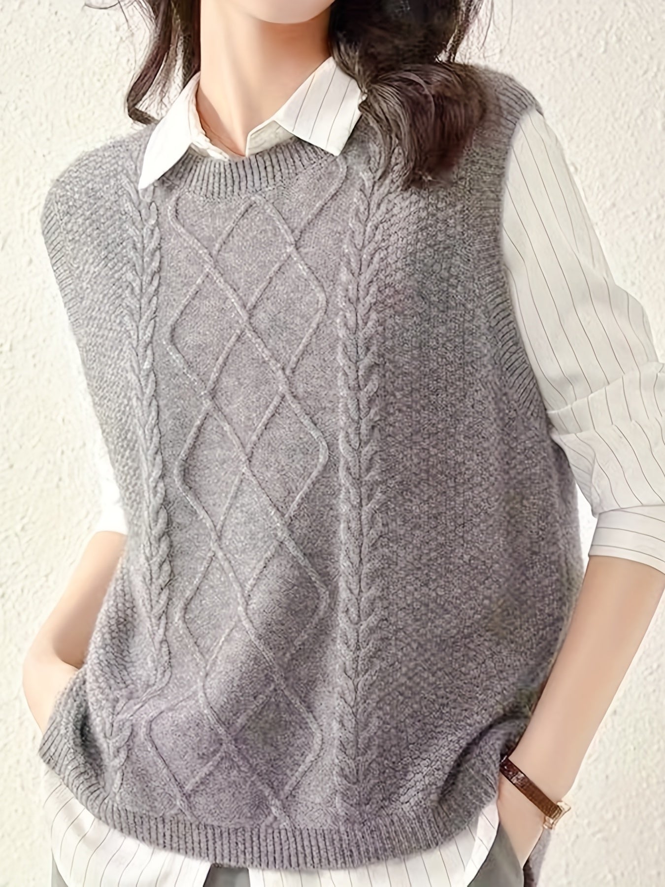 Strickpulloverweste für Damen