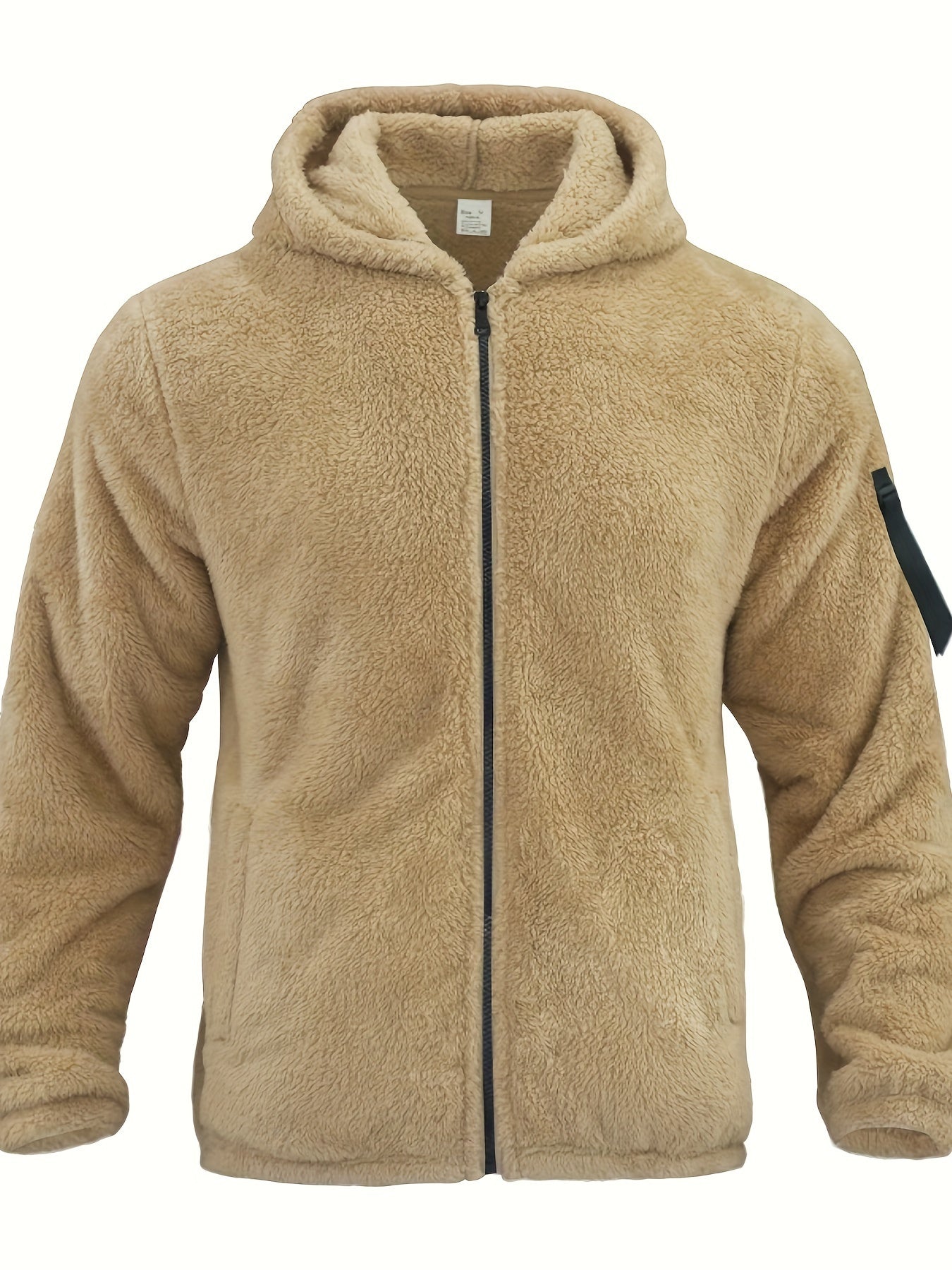 Flauschiger Herren Kapuzenpullover mit Baumwollmischung und Sherpa Futter