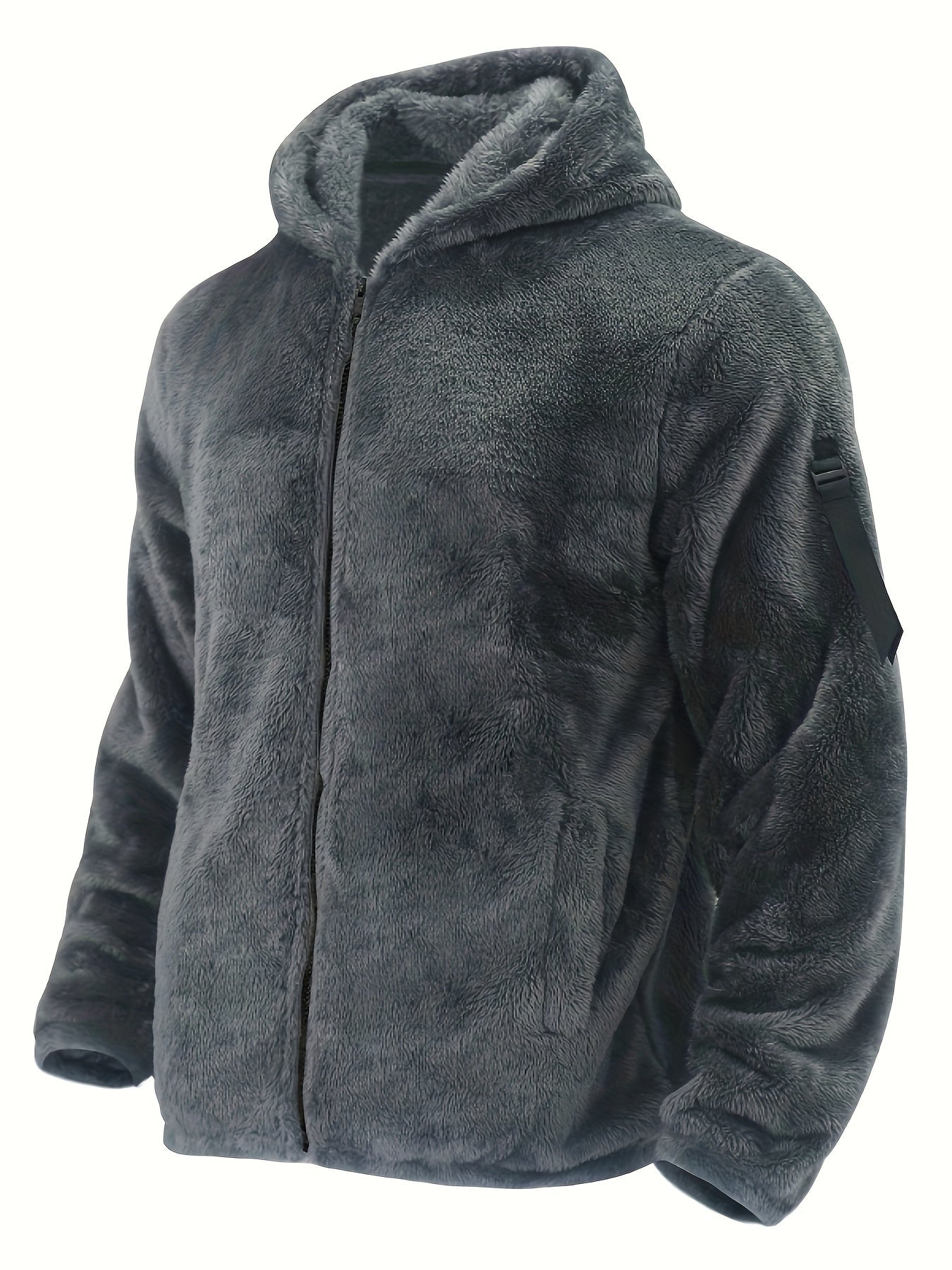 Flauschiger Herren Kapuzenpullover mit Baumwollmischung und Sherpa Futter