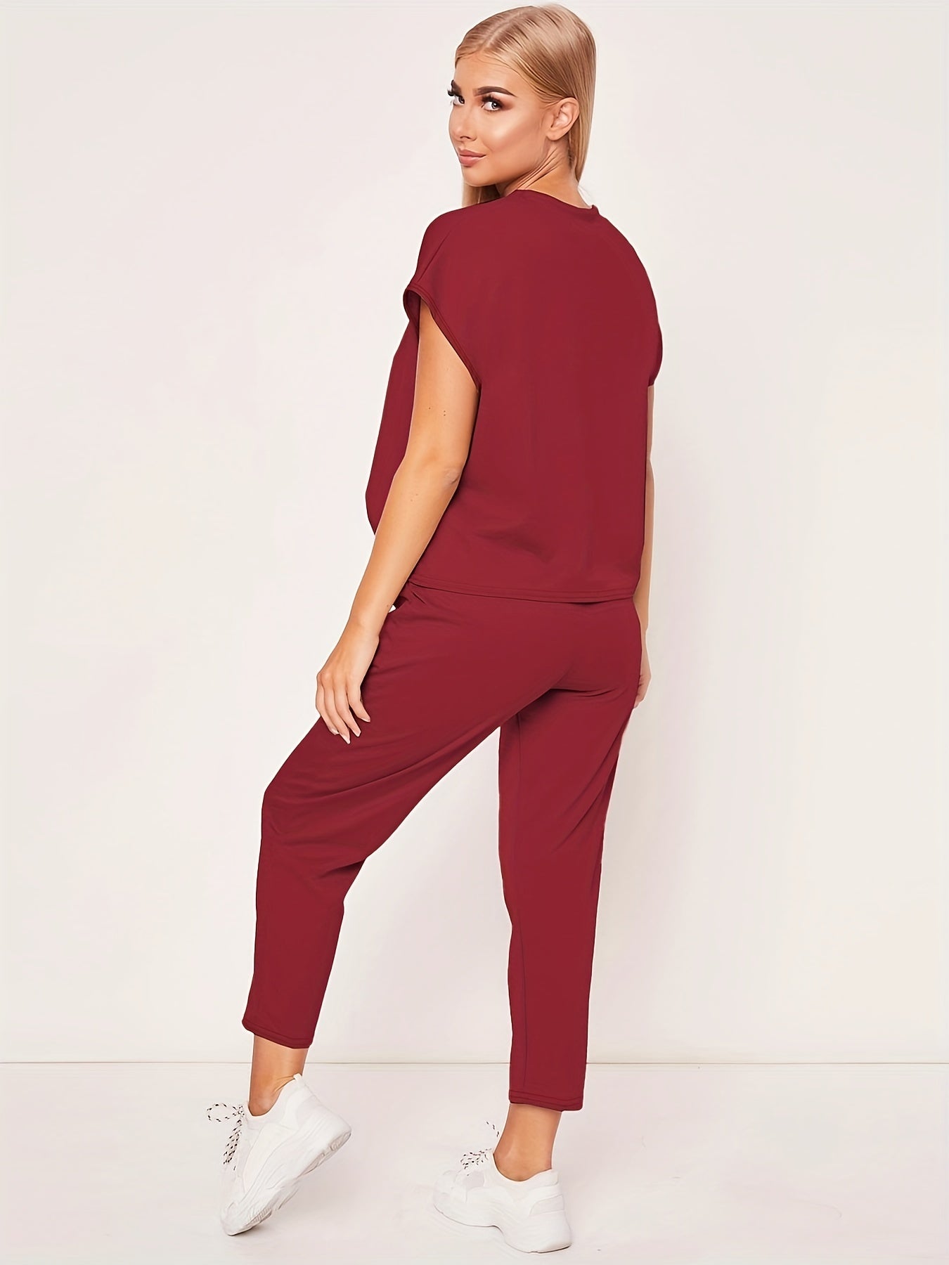 Lässiges Kurzarm Top und Hosen Set für Damen