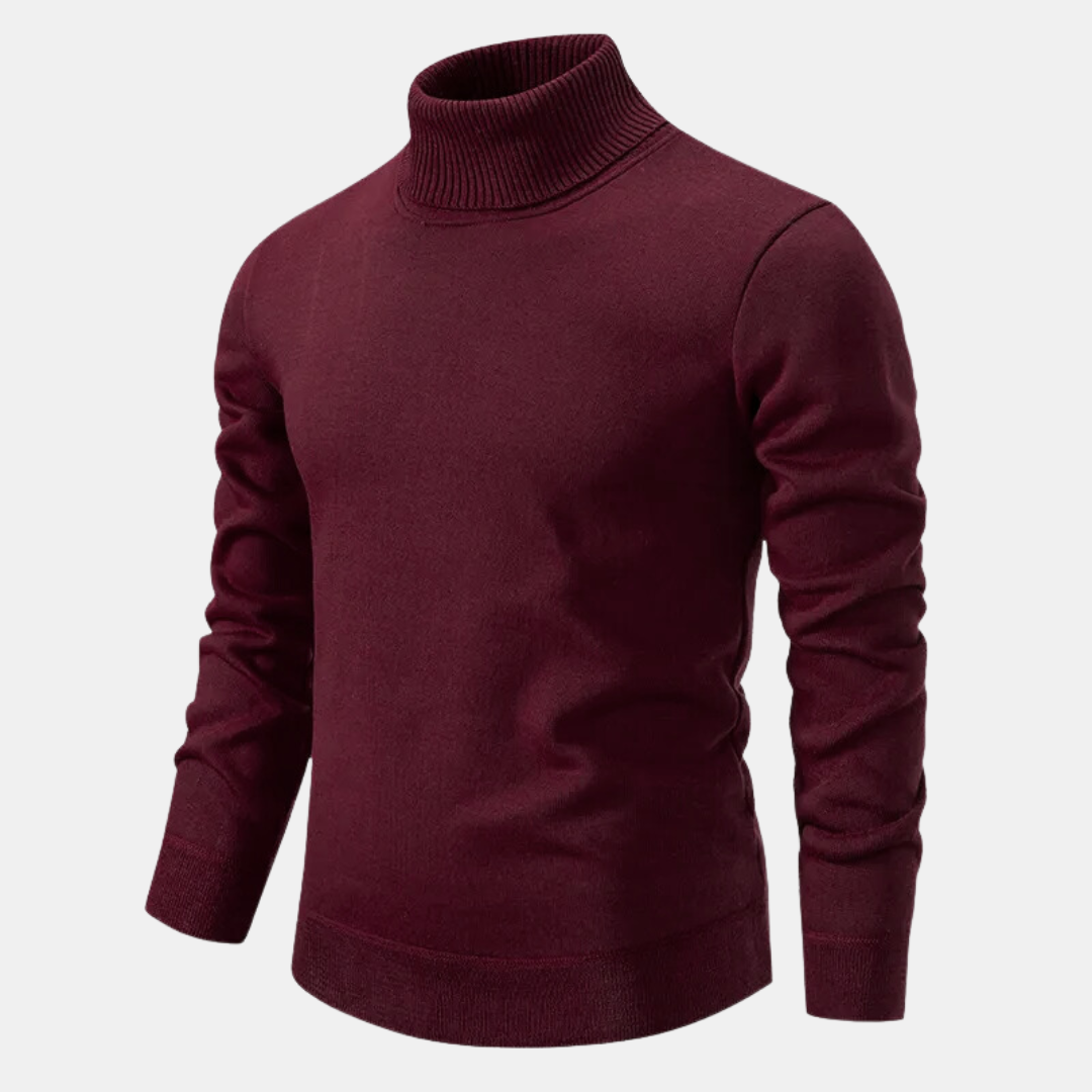 Herren Wolle Rollkragenpullover