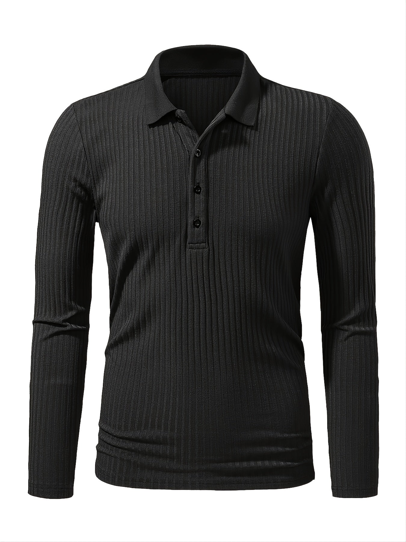 Langärmliges gestreiftes schwarzes Henley Shirt