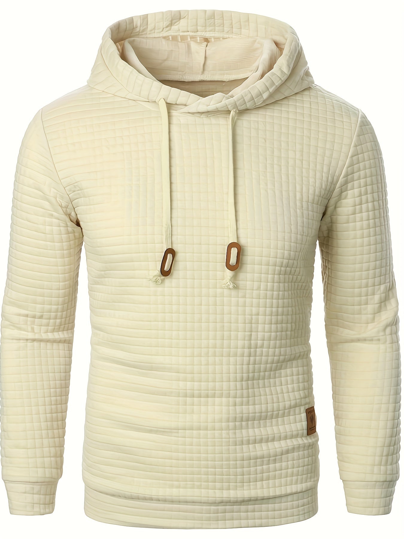 Bequemer Langarm Hoodie mit Waffelmuster