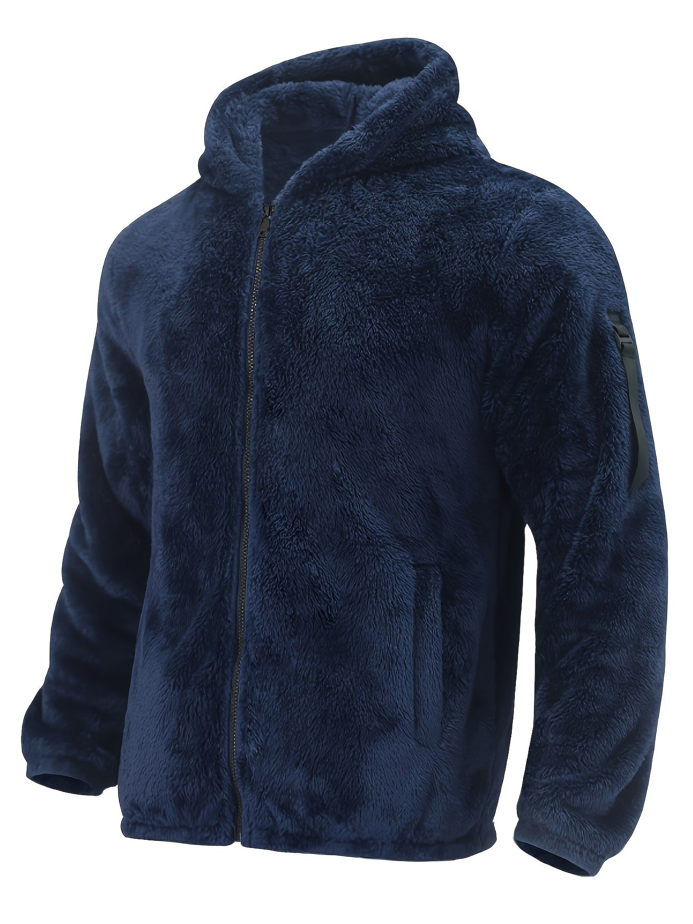 Flauschiger Herren Kapuzenpullover mit Baumwollmischung und Sherpa Futter