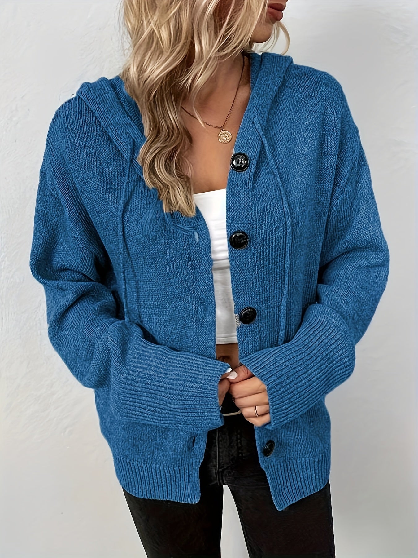 Hooded Knit Strickjacke